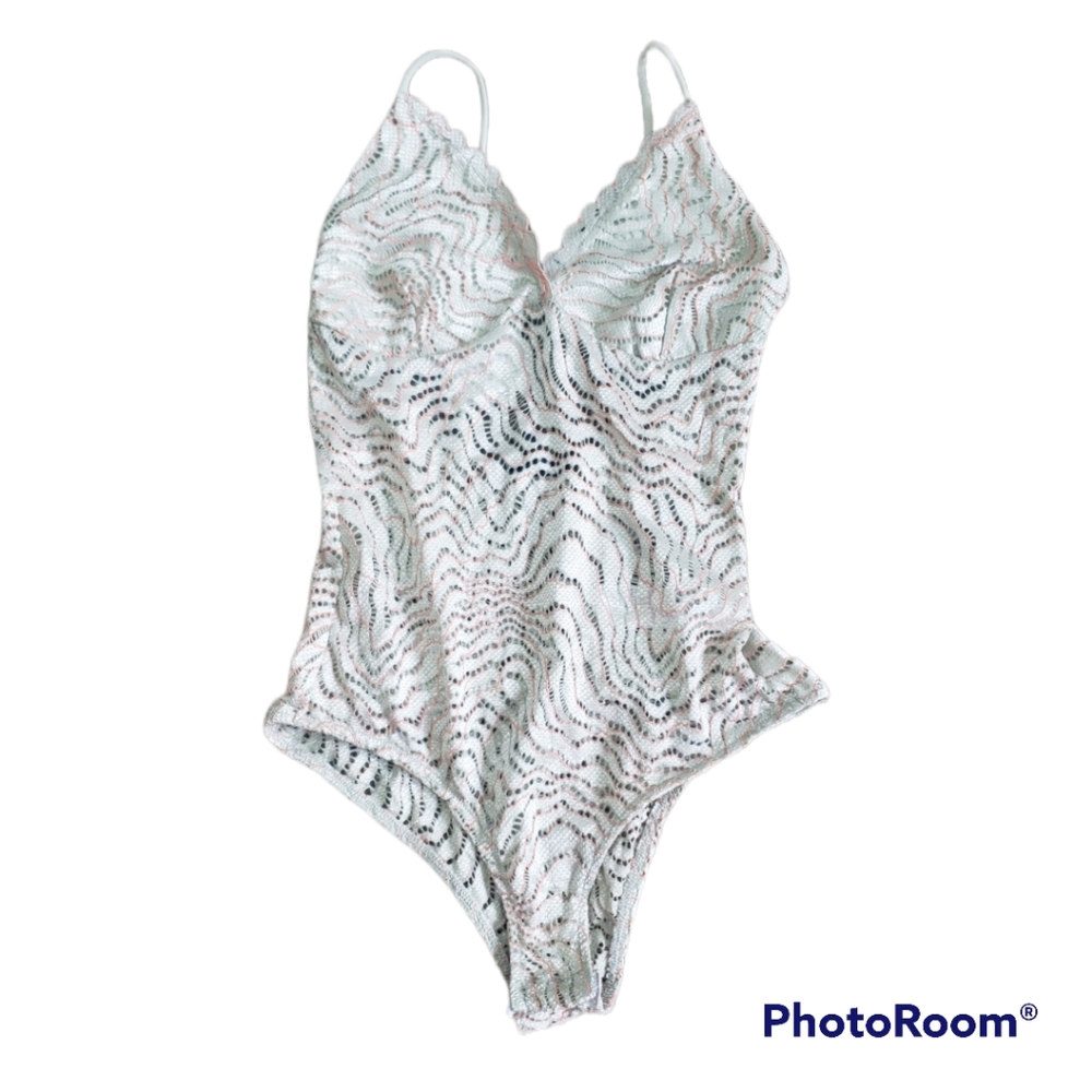 Topshop Womens Lace Bodysuit Gold Sexy Sleepwear Lingerie Size 4 NWT